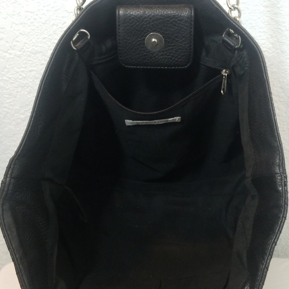 Kenneth Cole Reaction Black Leather Tote/Satchel - Picture 6 of 8